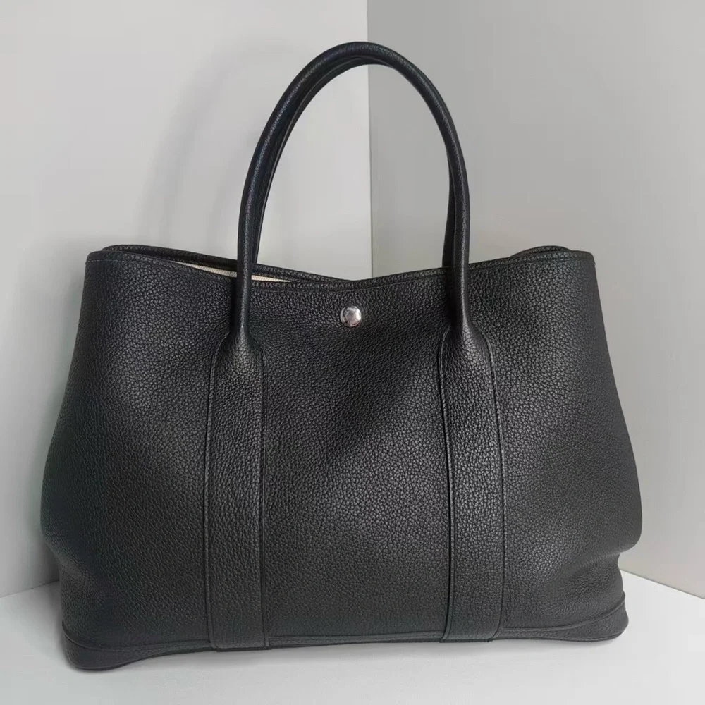 Hermes Garden Party 36 Togo A 2017 Black Silver Hardware Handbag Negonda - Picture 2 of 14